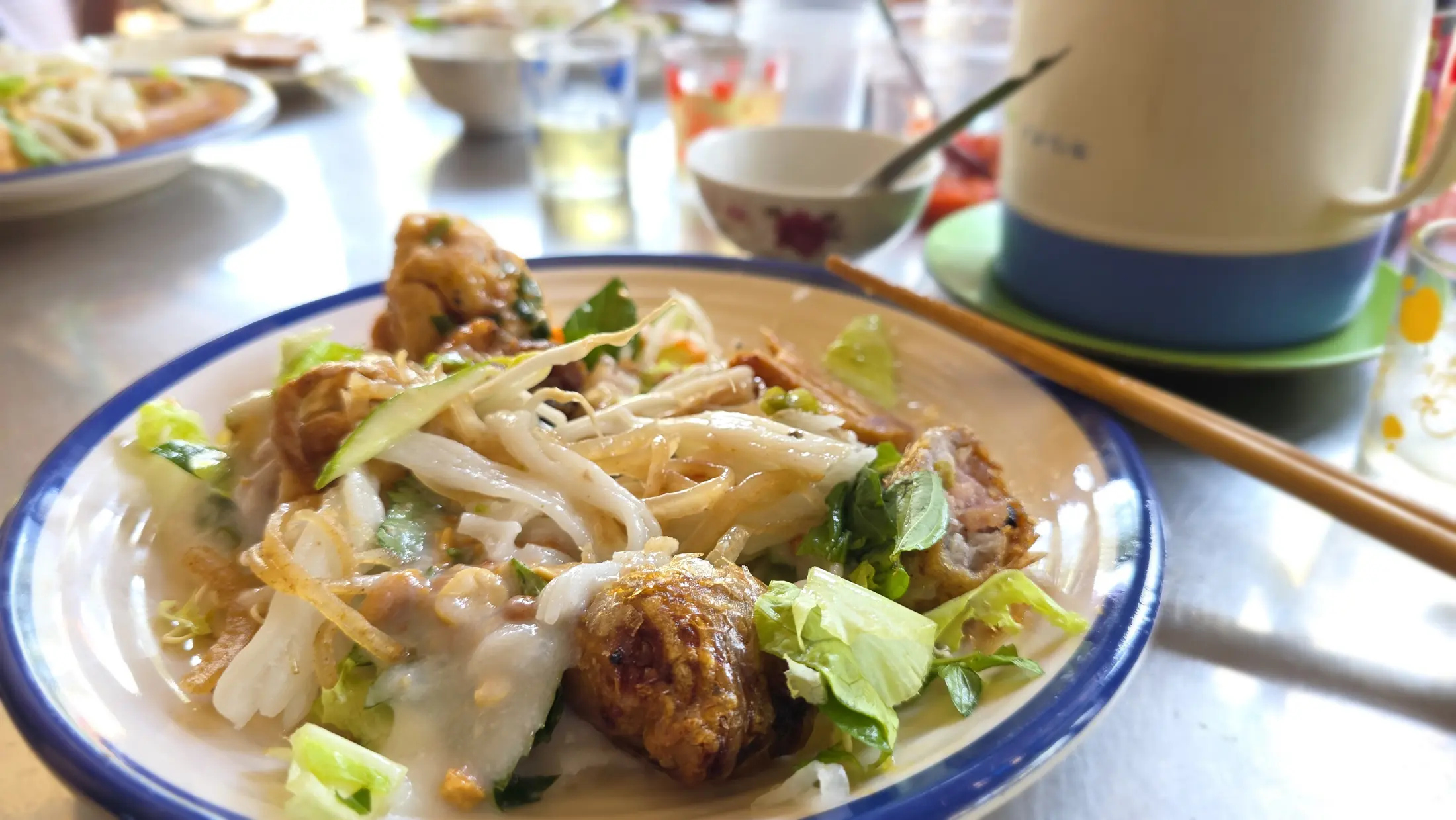 A plate of local Sa Dec noodles served at a neighbourhood eatery